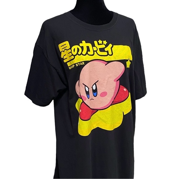 Nintendo Kirby Warp Star Black T-Shirt Large Japanese Graphic Tee Gamer - Picture 4 of 7
